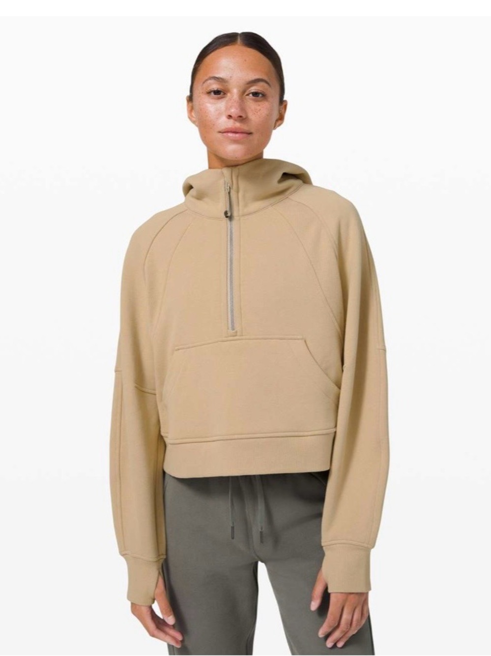 Lululemon scuba oversized 1/2 zip hoodie women's size M/L *stain*